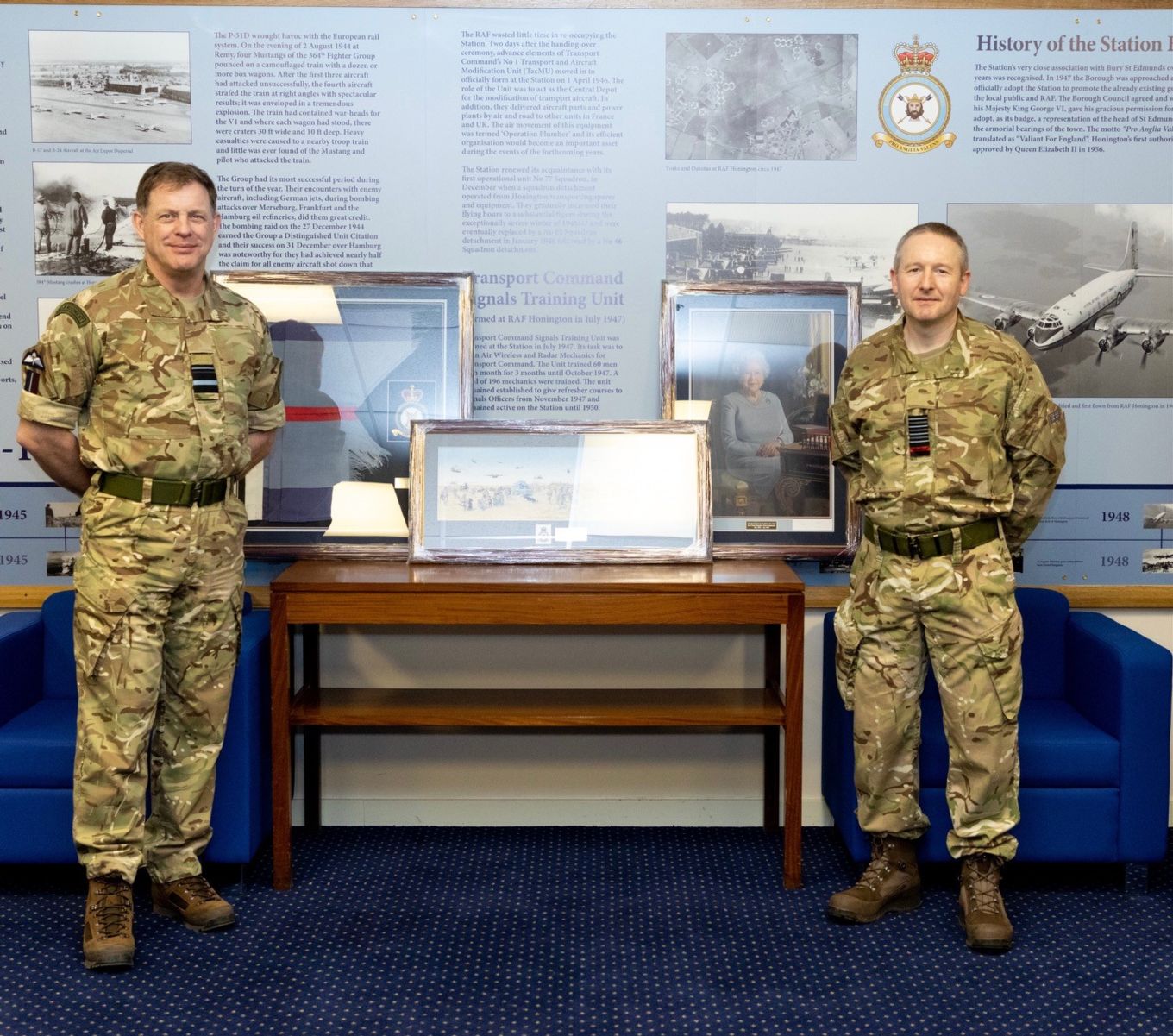 Air Commodore Miller handing over to Group Captain Wilkinson