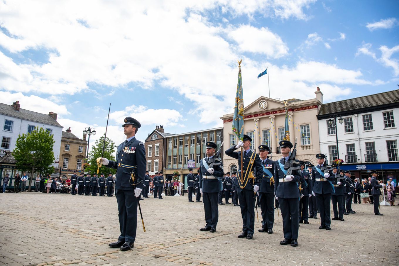 RAF personnel in service dress on parade