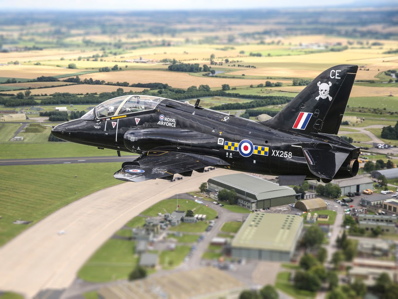 100 Sqn Hawk flies over RAF Leeming