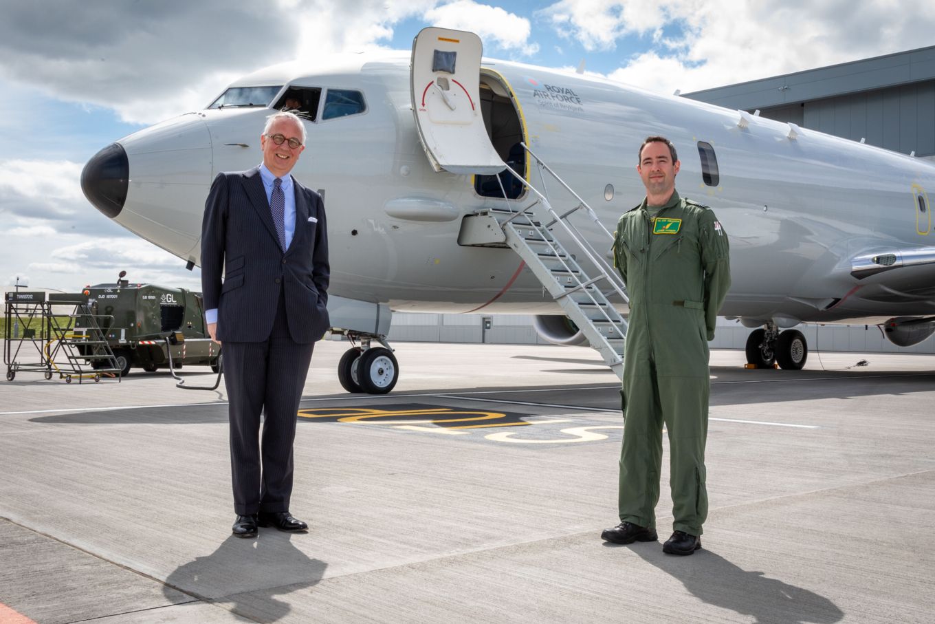Group Captain Layden and His Excellency Mr Sturla Sigurjónsson in-front of the Spirit of Reykjavik.