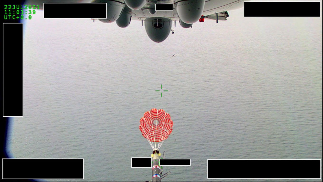 View from Poseidon camera whilst dropping torpedo.