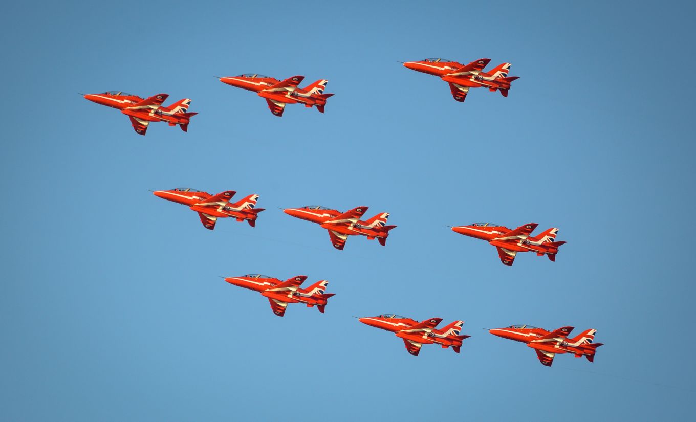 Red Arrows in formation. 