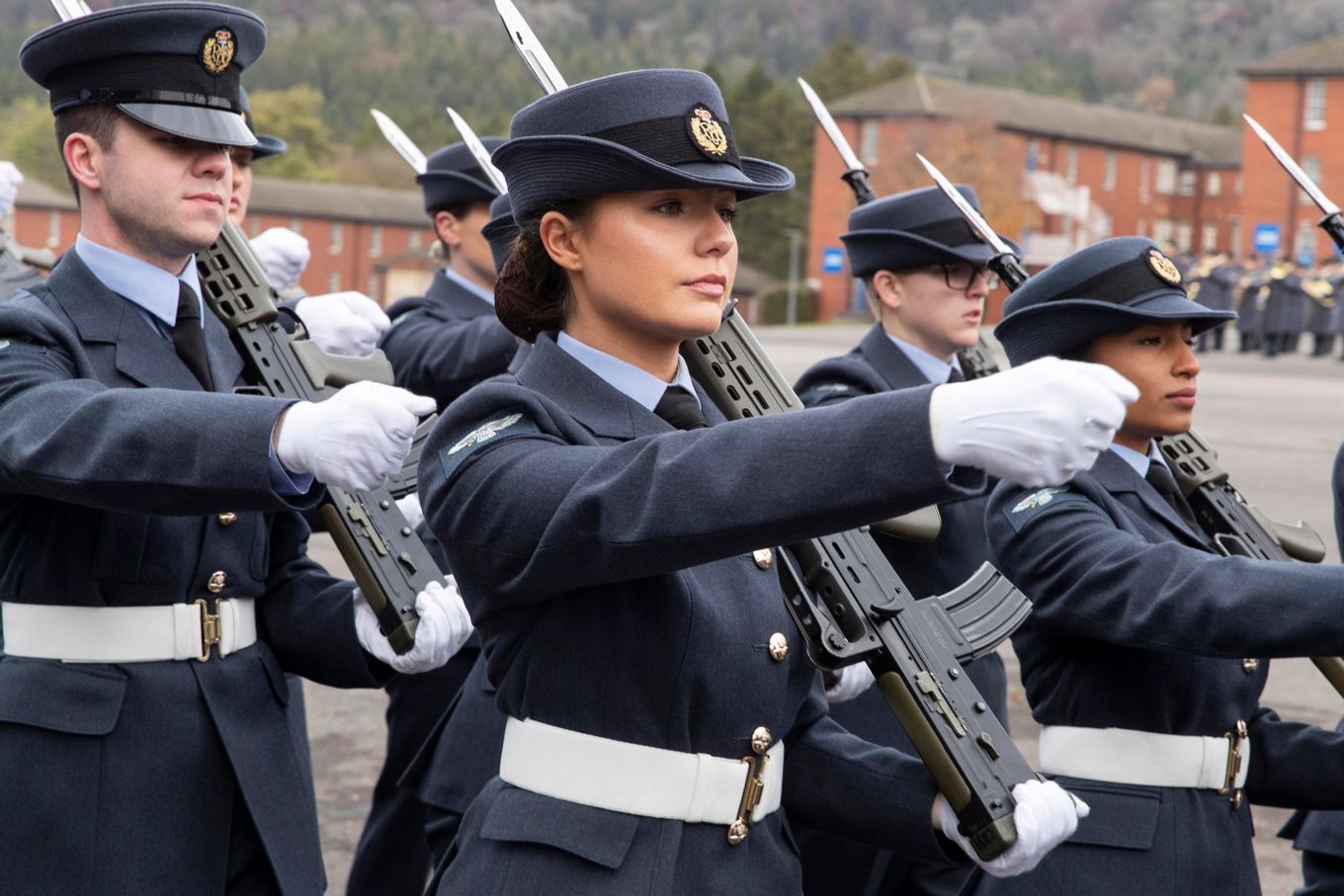 Image shows RAF personnel during a graduation parade.