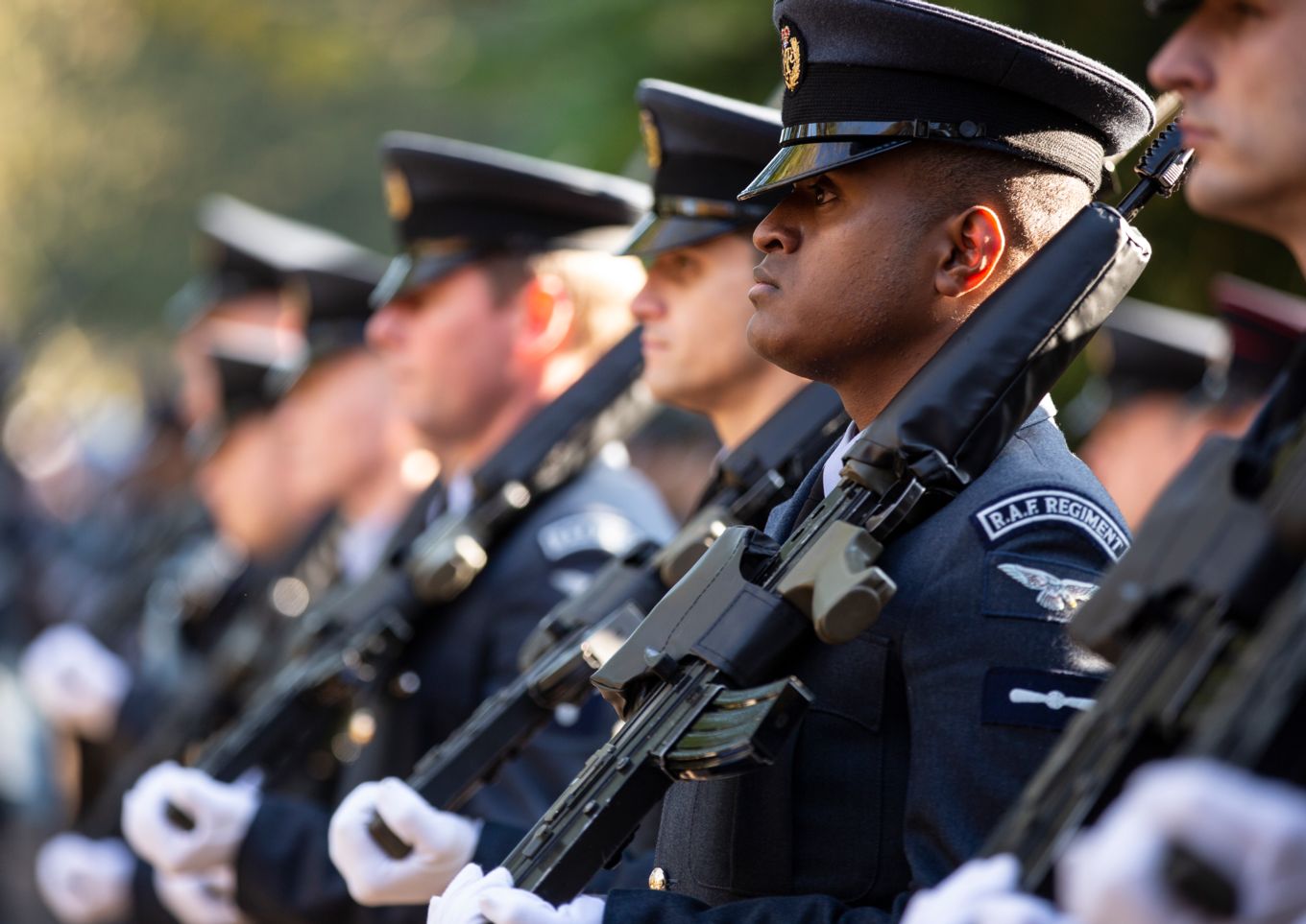 Image shows RAF Regiment personnel during a parade.