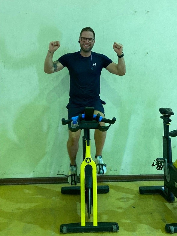 Corporal George Watters cycling.