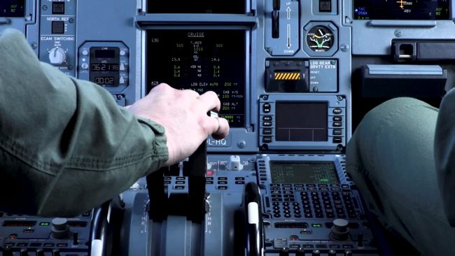 Pilot in the cockpit.