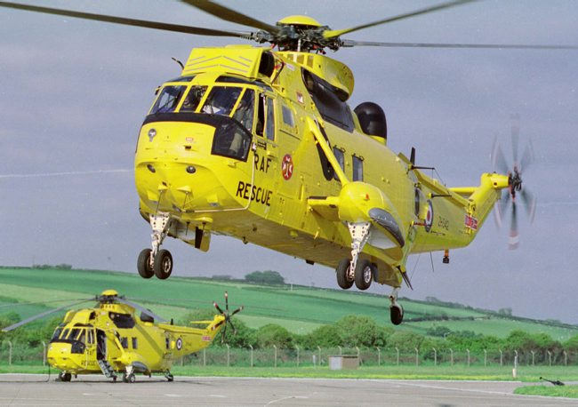 A search and rescue Sea King helicopter
