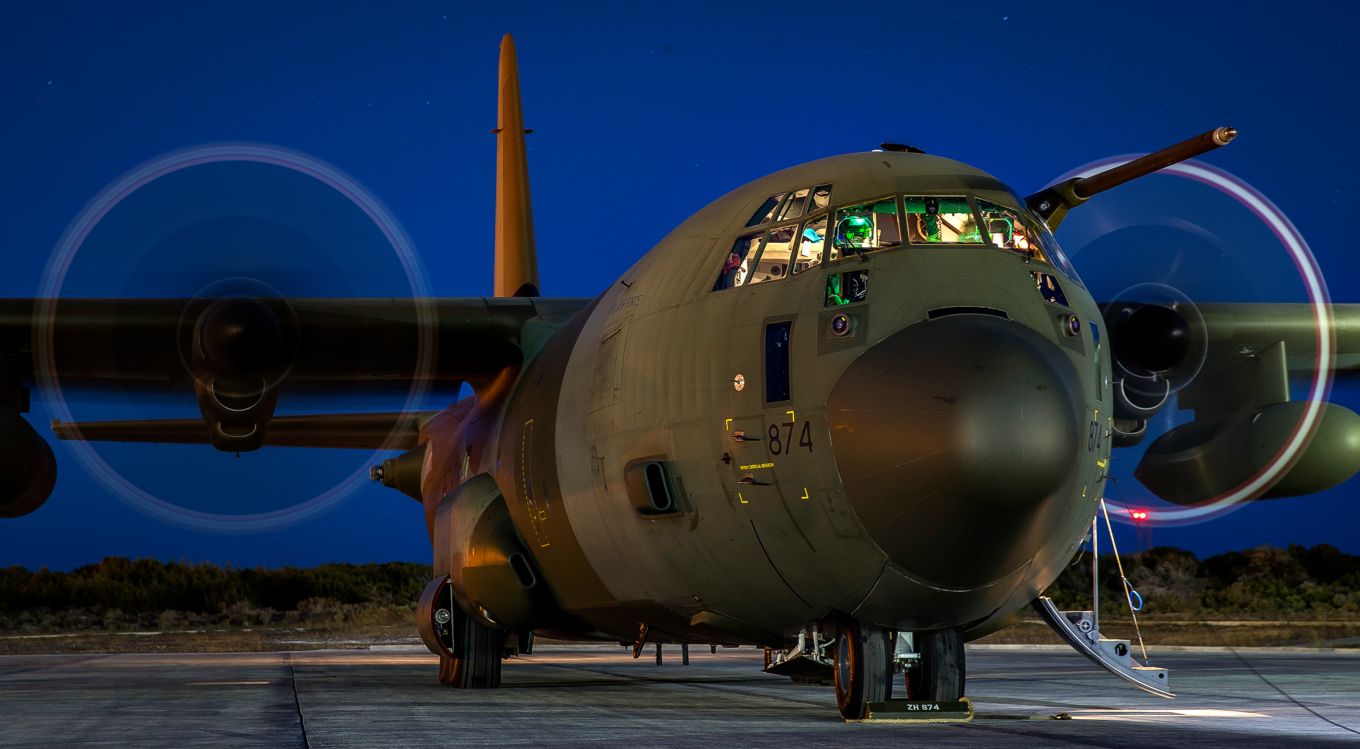 A C-130J Hercules pictured as it prepares for a routine sortie in support of Operation SHADER