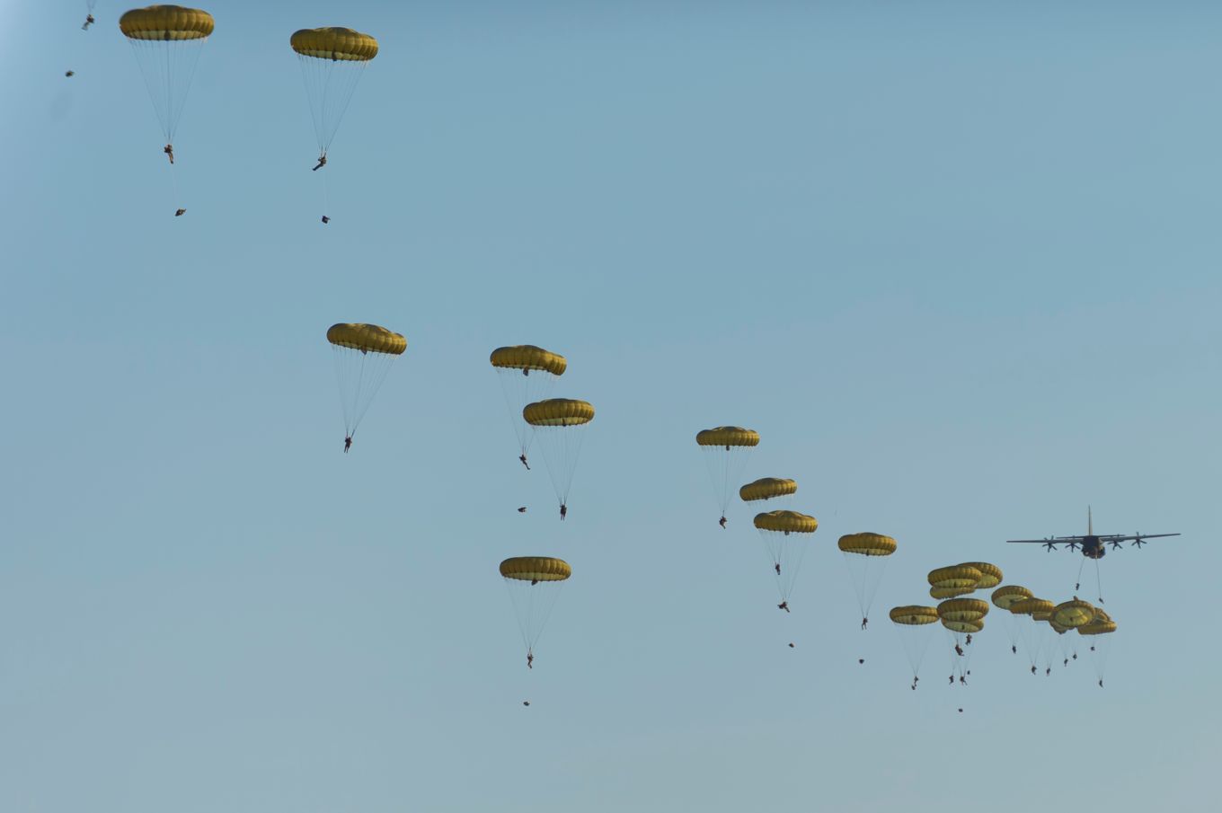 Pictured, a C-130J Hercules in Ukraine enabling the deployment of over 200 British Paratroopers