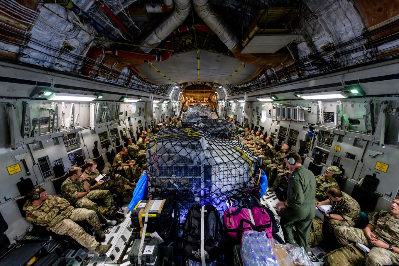 C-17 loaded with freight and personnel to support Operation Ruman, humanitarian support of hurricane Irma. 