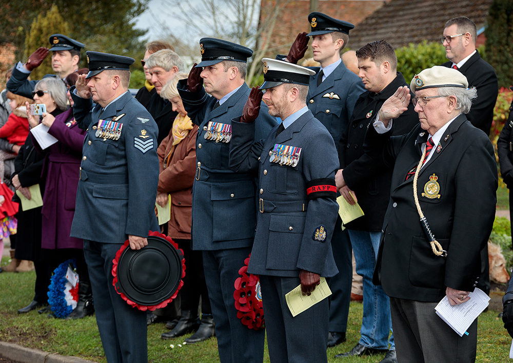 During the service, a general salute takes place to show respect