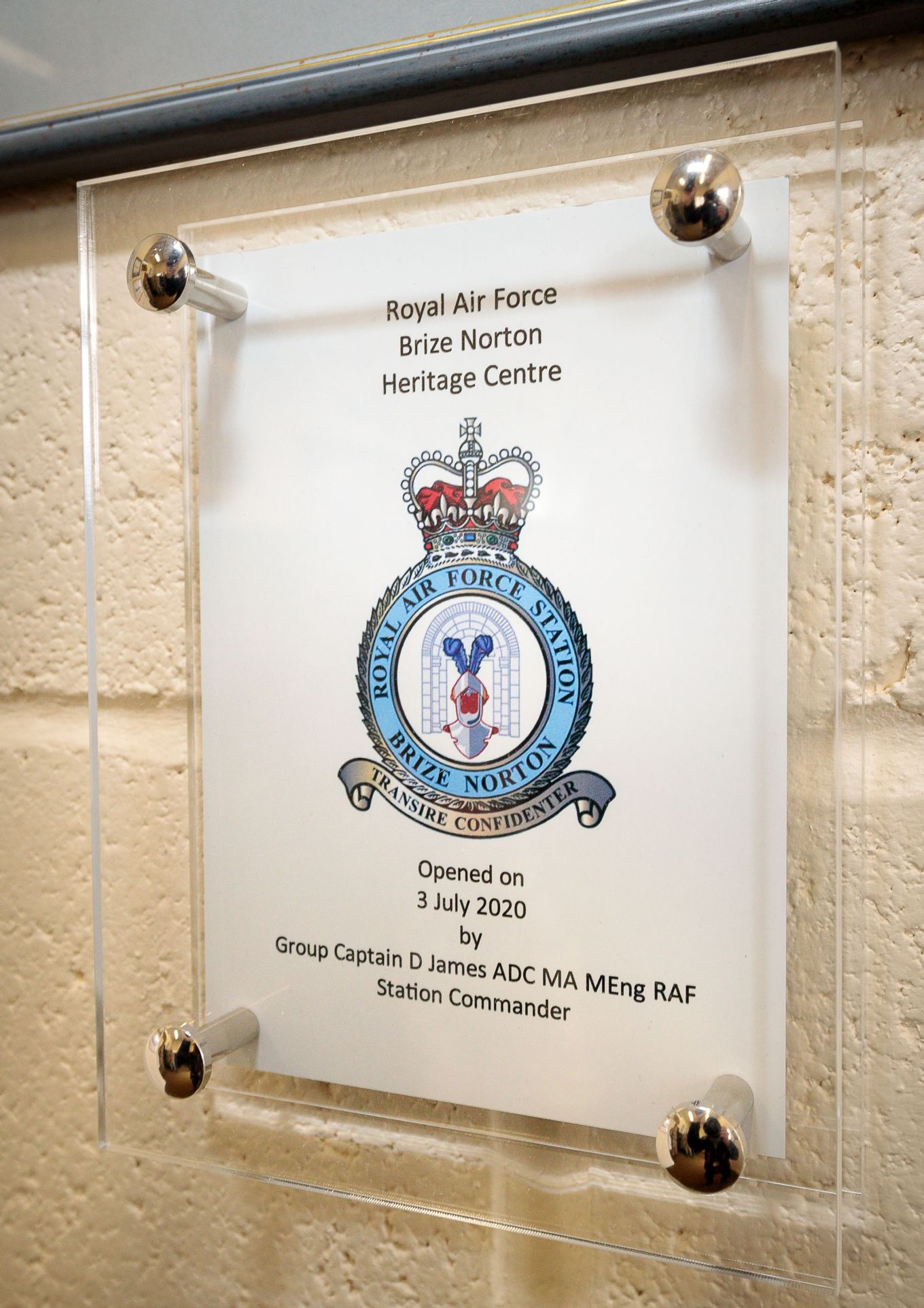 The RAF Brize Norton Heritage Centre Commemorative Opening Plaque