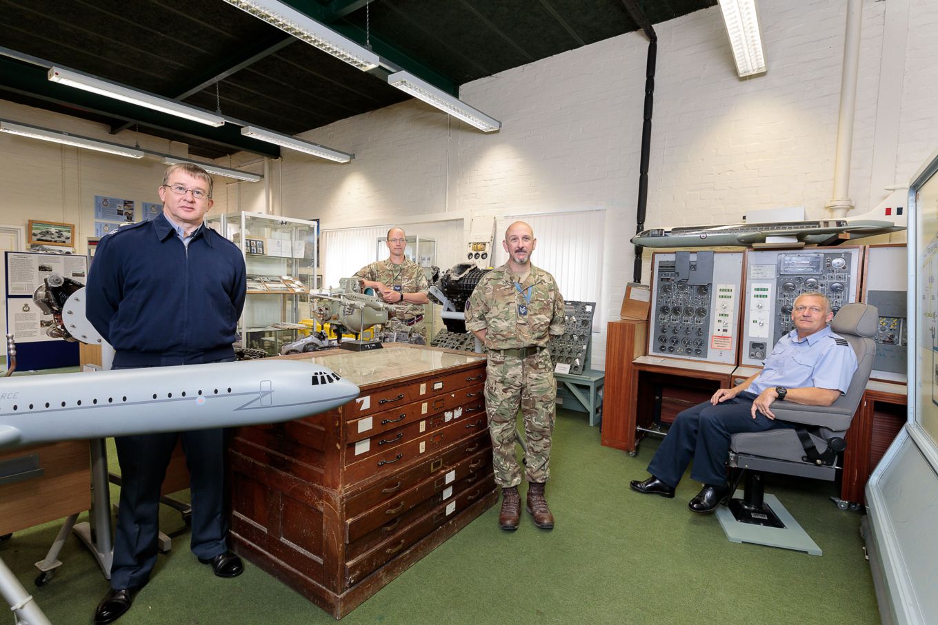 Squadron Leader Andy Marshall with RAF Brize Norton Heritage Centre volunteers