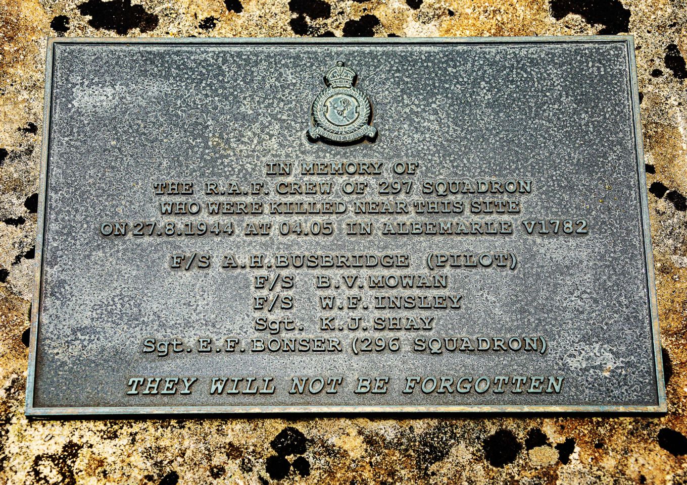 The memorial plaque... we will not forget them