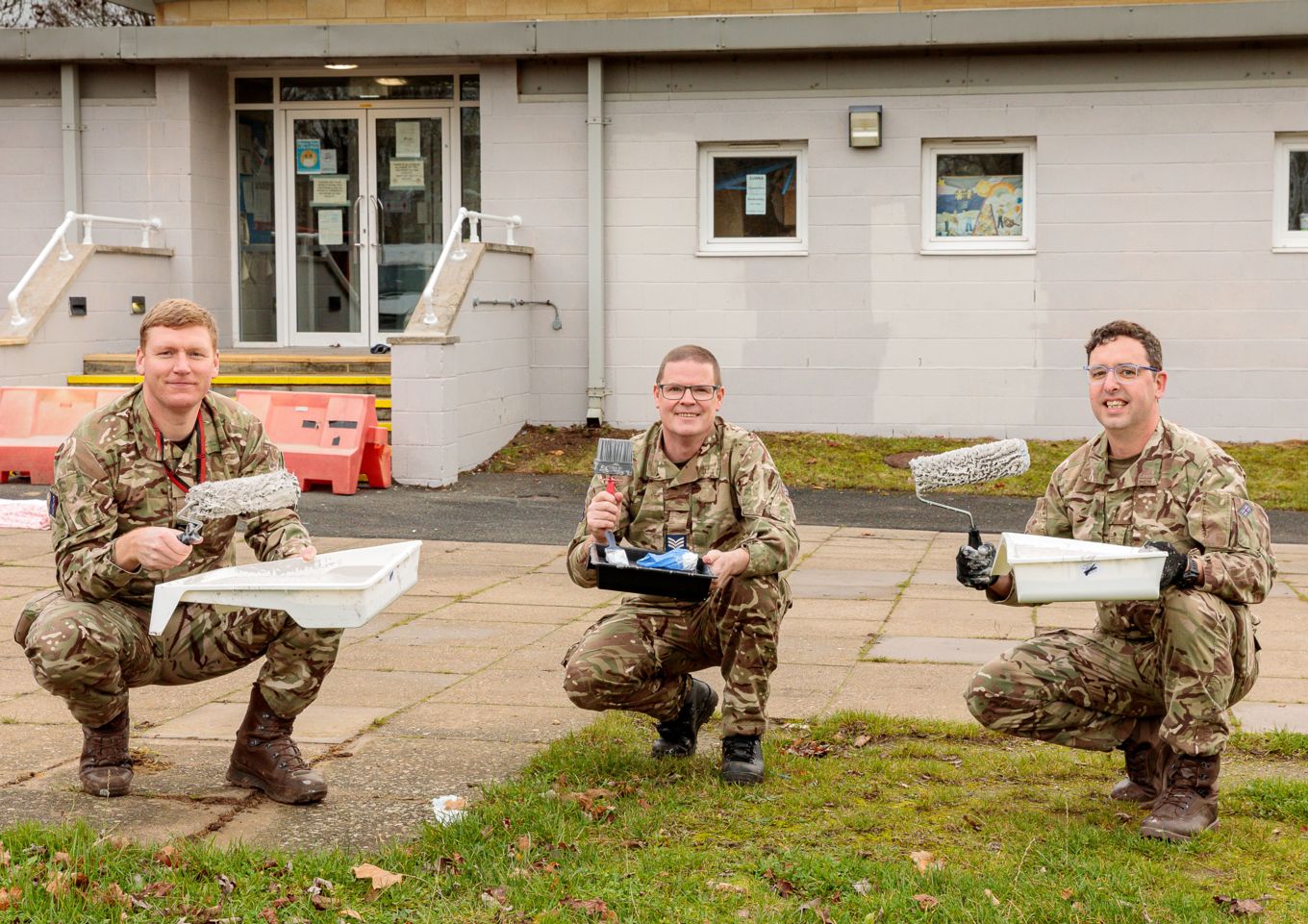 Sergeant Rogers, Sergeant Bannerman and Sergeant Walker pictured outside the MAC