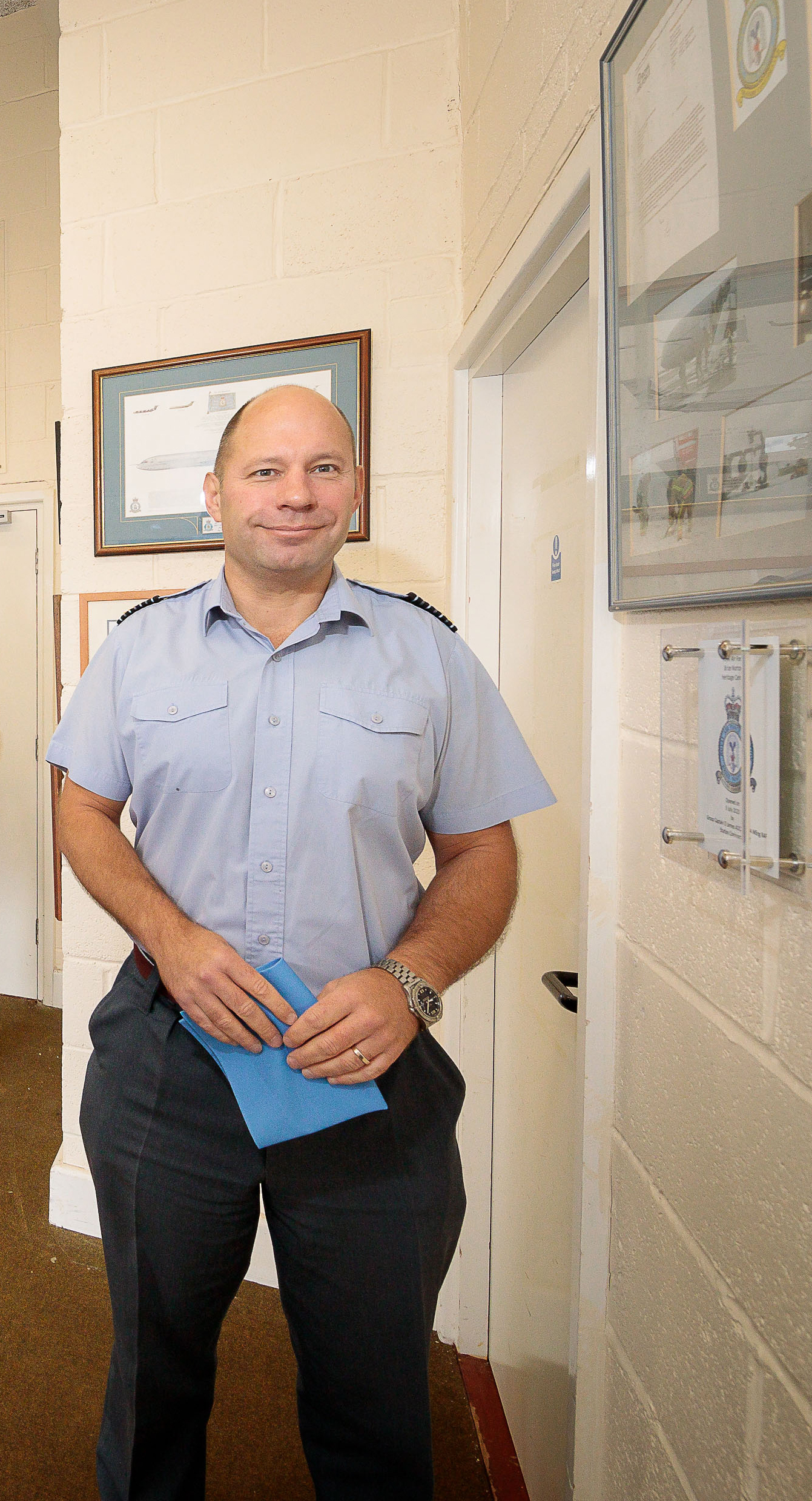 Royal Air Force Brize Norton Station Commander, Group Captain Dan James, opening the Heritage Centre
