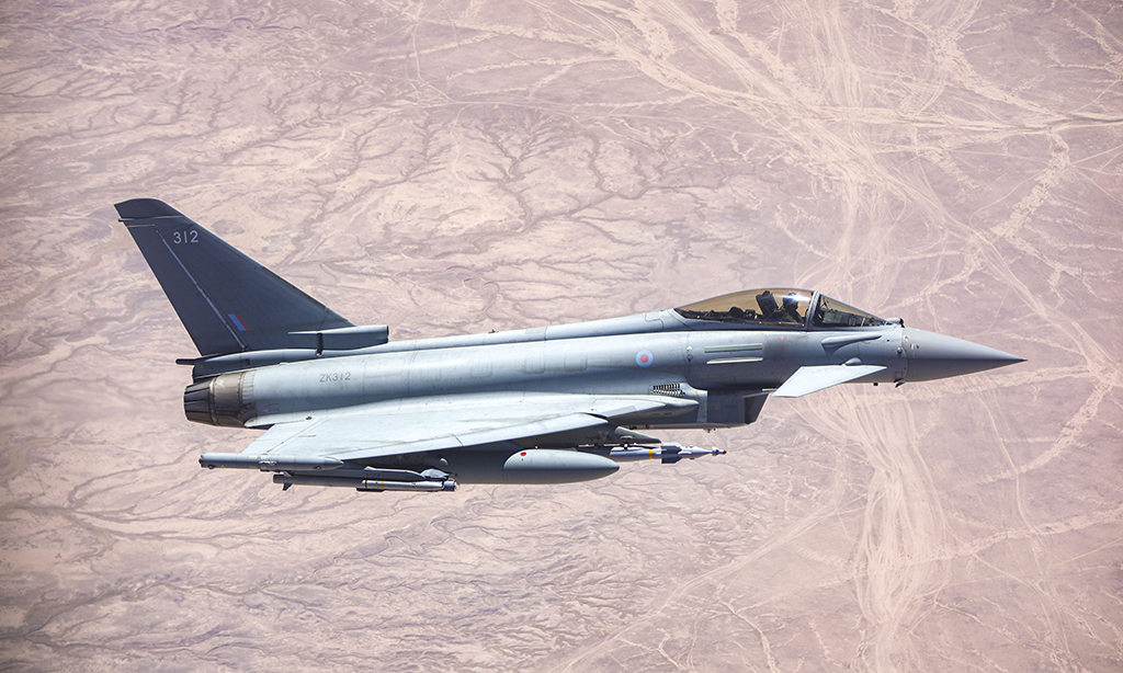 A RAF Typhoon on Op SHADER, operating over Iraq 