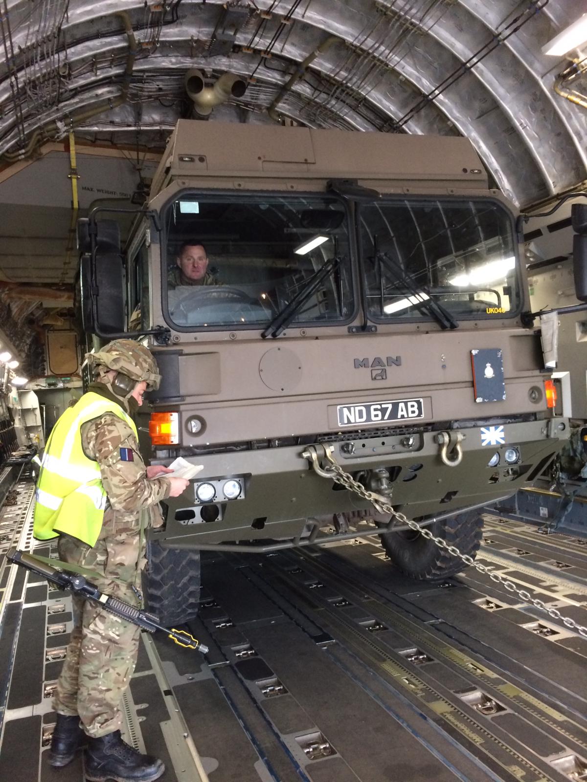 RAF Reserves providing driver assistance during Ex SWIFT PIRATE 