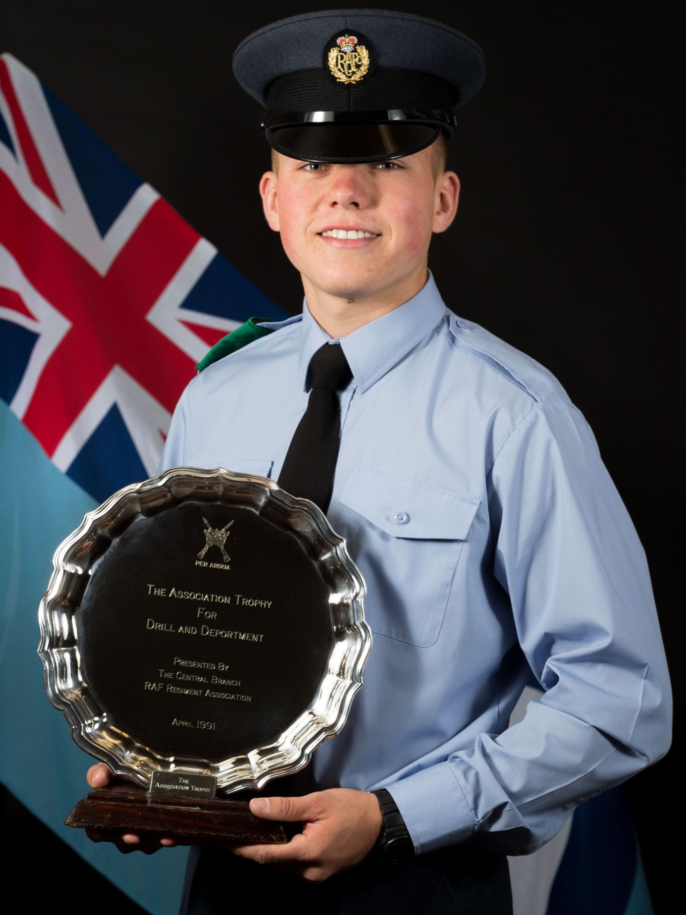 Winner of the The RAF Regt Association Trophy for Drill and Deportment LAC Thresh 