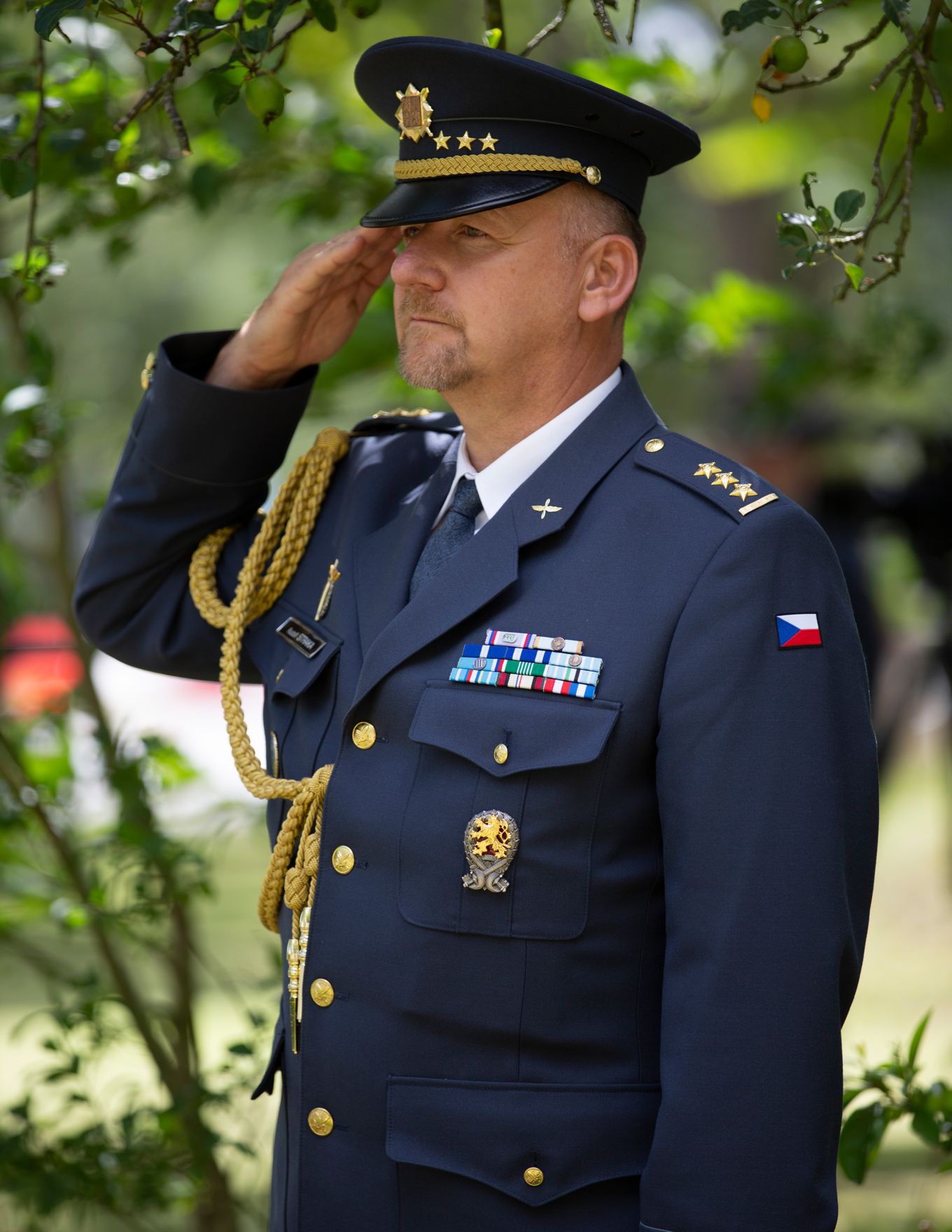 Col Gen Staff Straka takes the salute