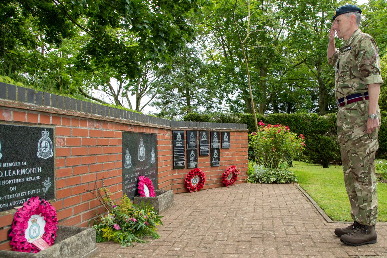 DCom Ops pays his respects at the Station Memorial Garden