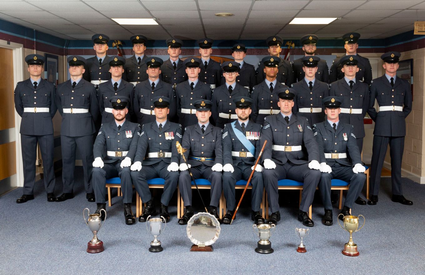 Formal group photograph of Trainee Gunner graduation TG 3-19 Meiktila Flight