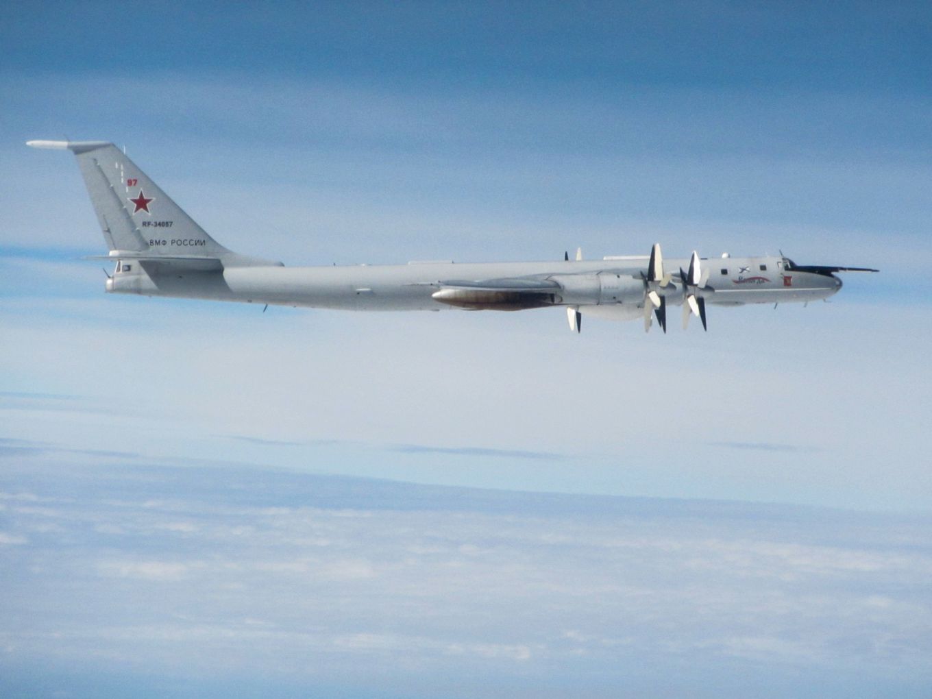 Image shows a Russian aircraft flying.