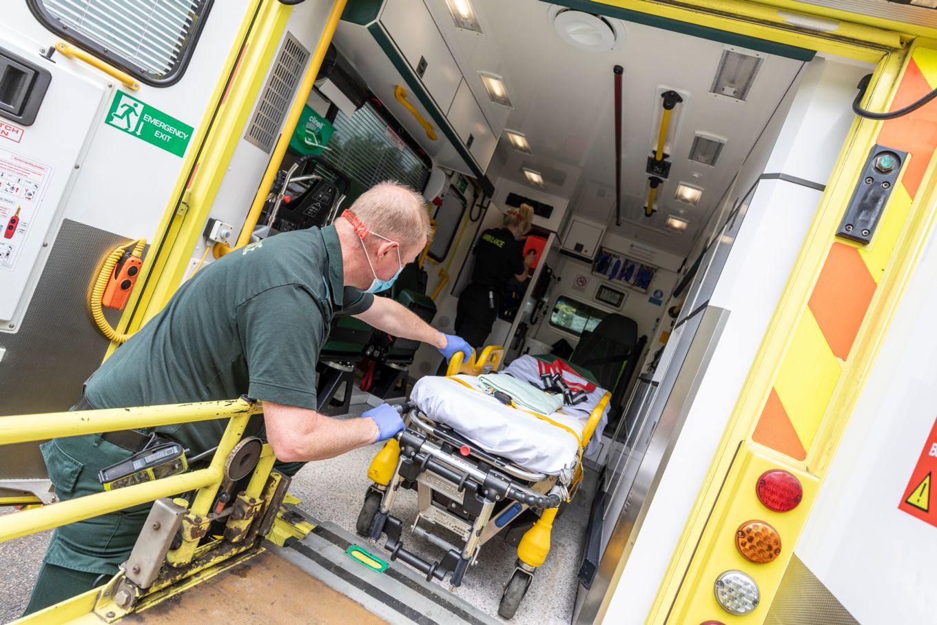 Co-Responders carrying out tasks in their ambulance