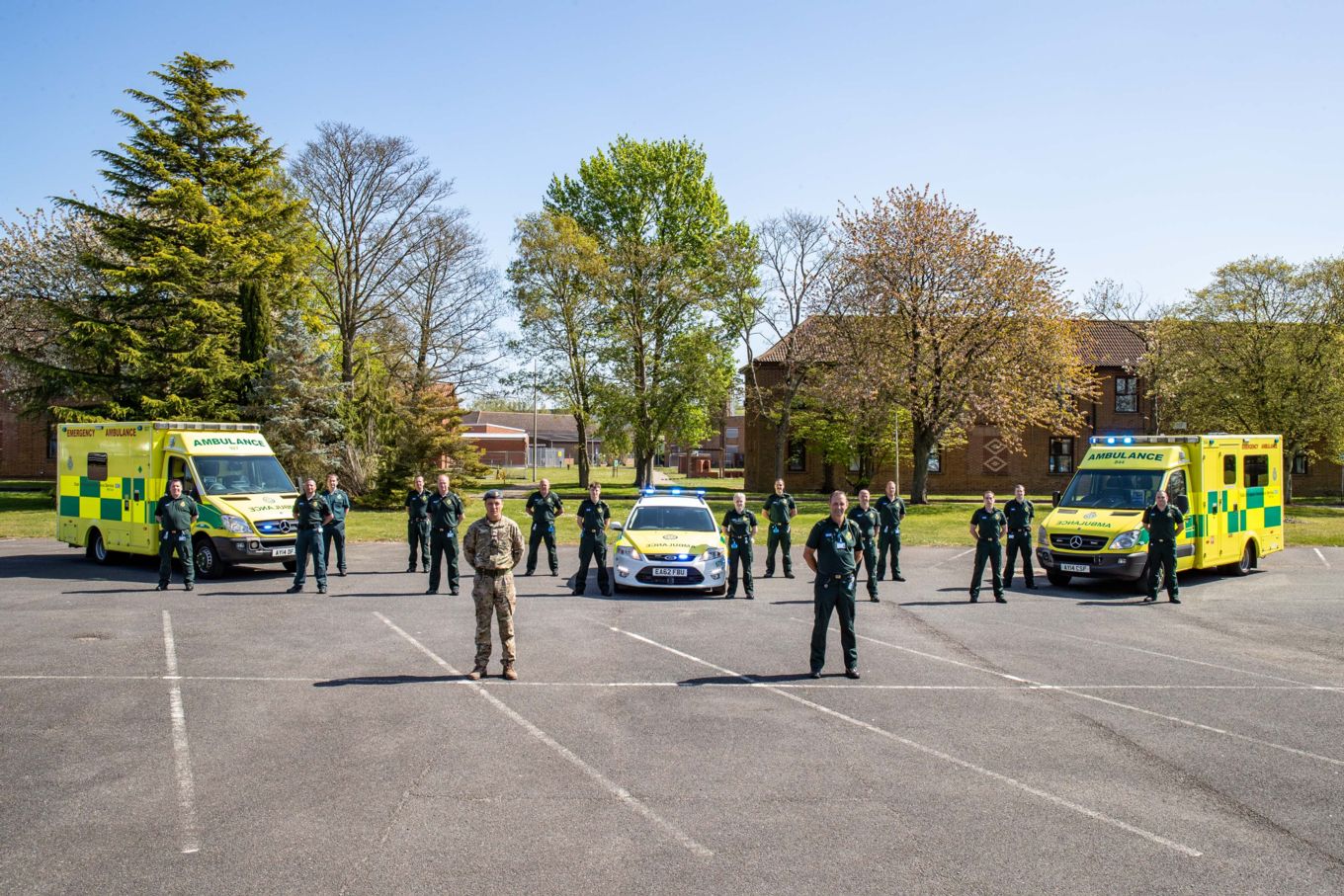 C0-Respondwer team on display with the ambulances