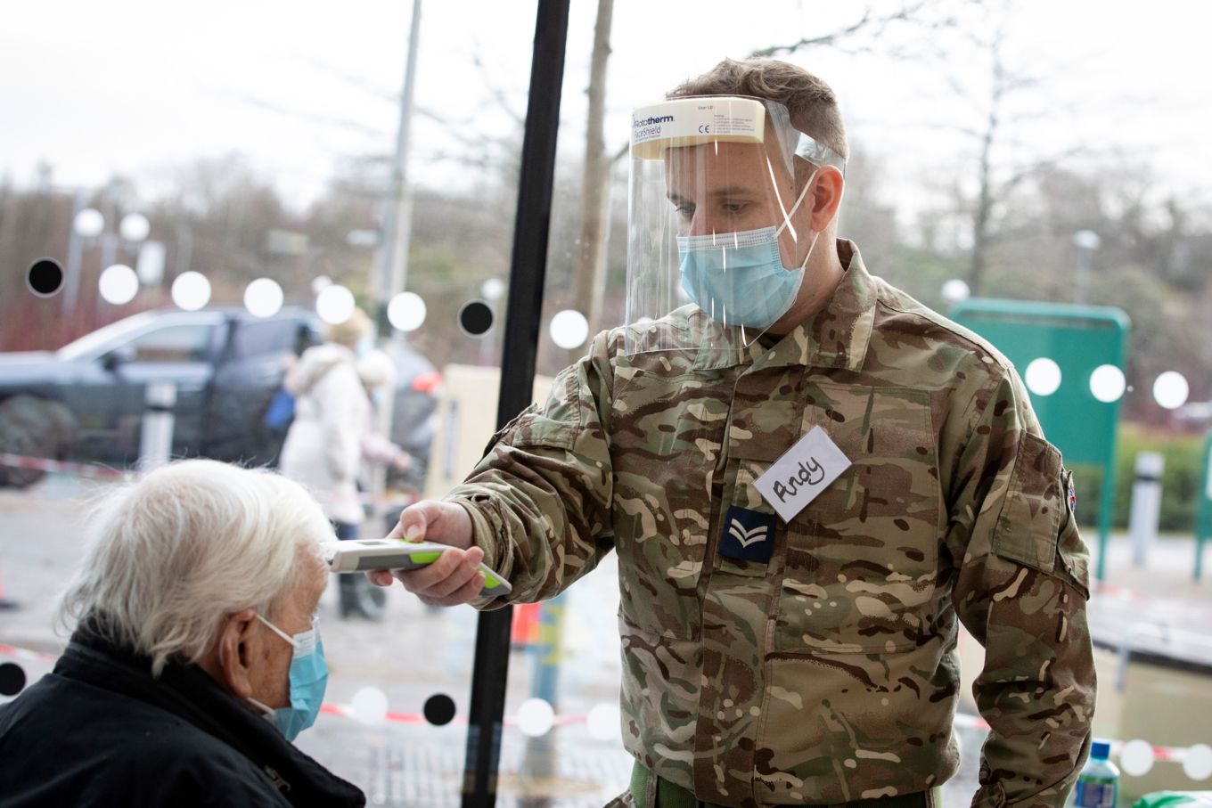 3. Corporal Belfield taking temperatures.