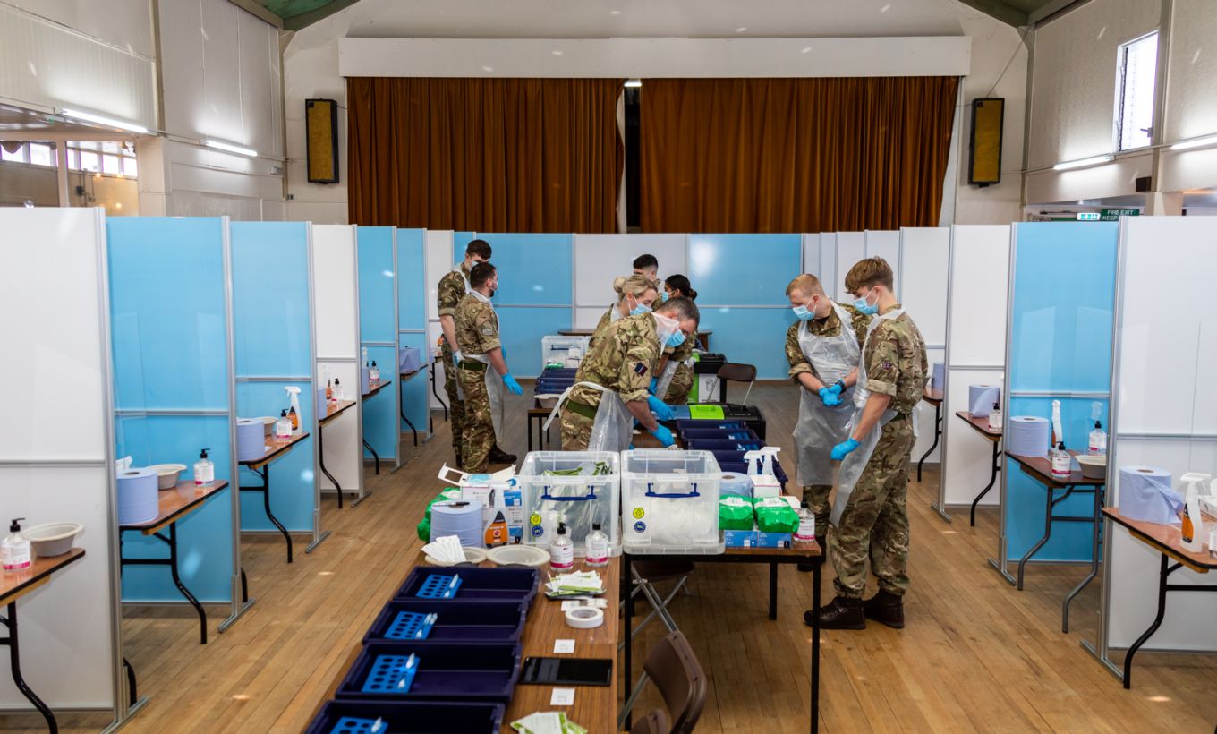 2 A mass testing site in Derbyshire