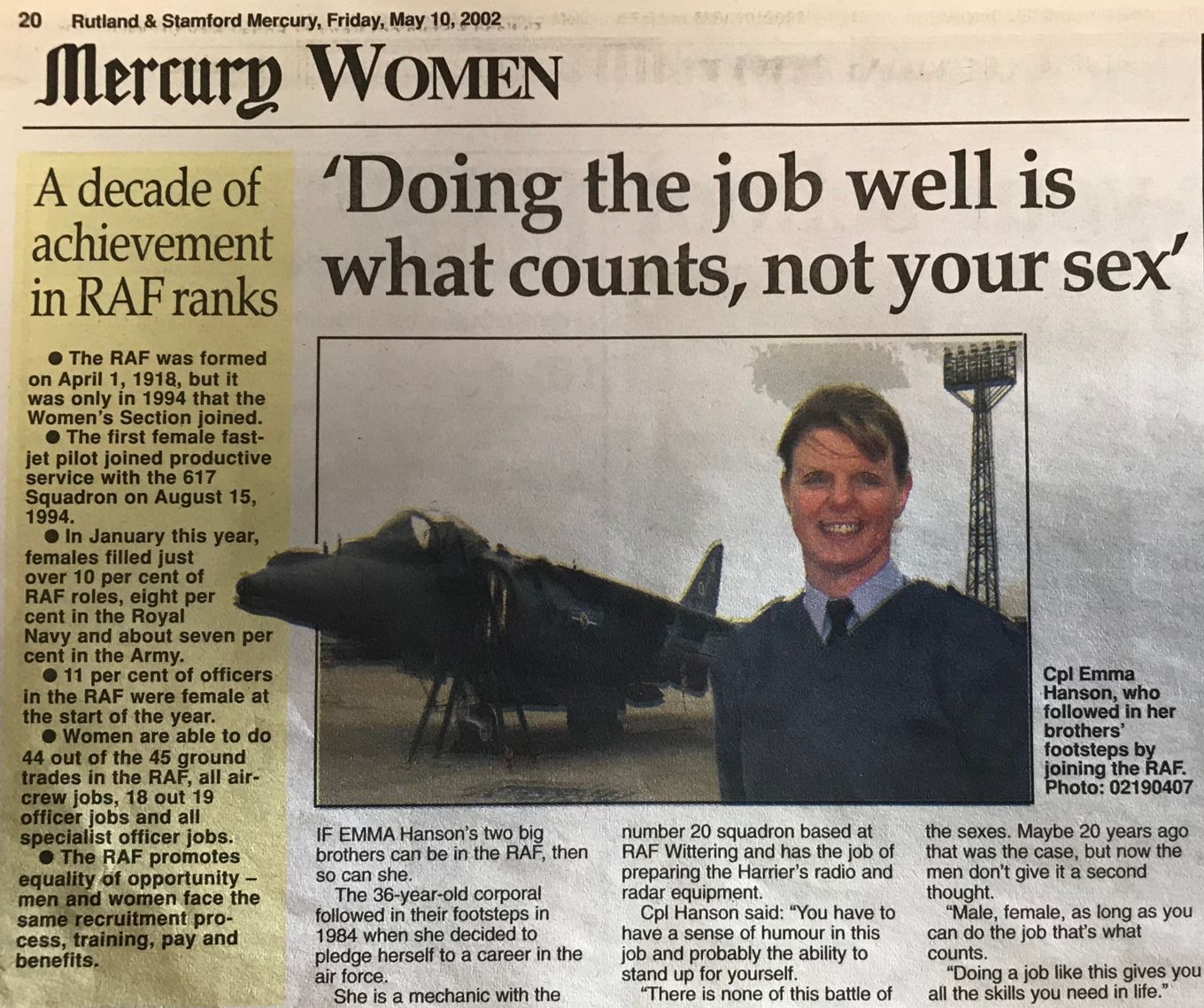 Warrant Officer Emma Hanson retires from regular service