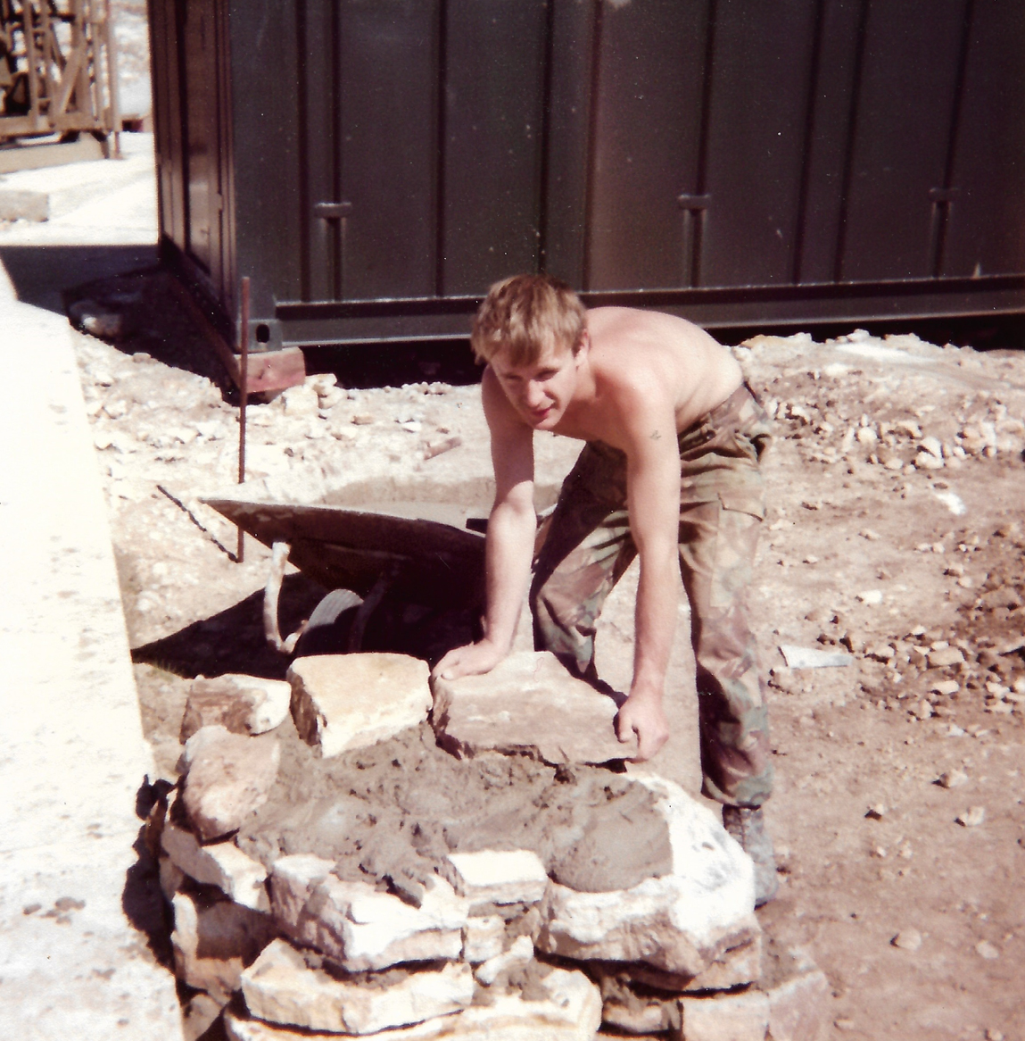 Kev Winks at Byron Heights in the Falkland Islands during the eighties