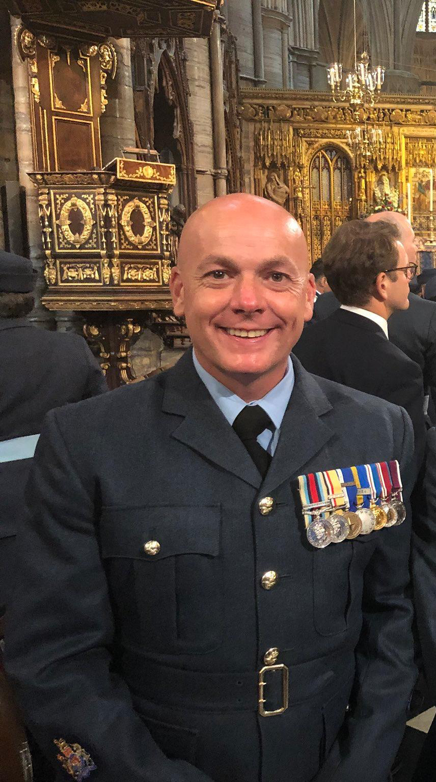 Warrant Officer Peter ‘Tug’ Wilson at an official RAF service