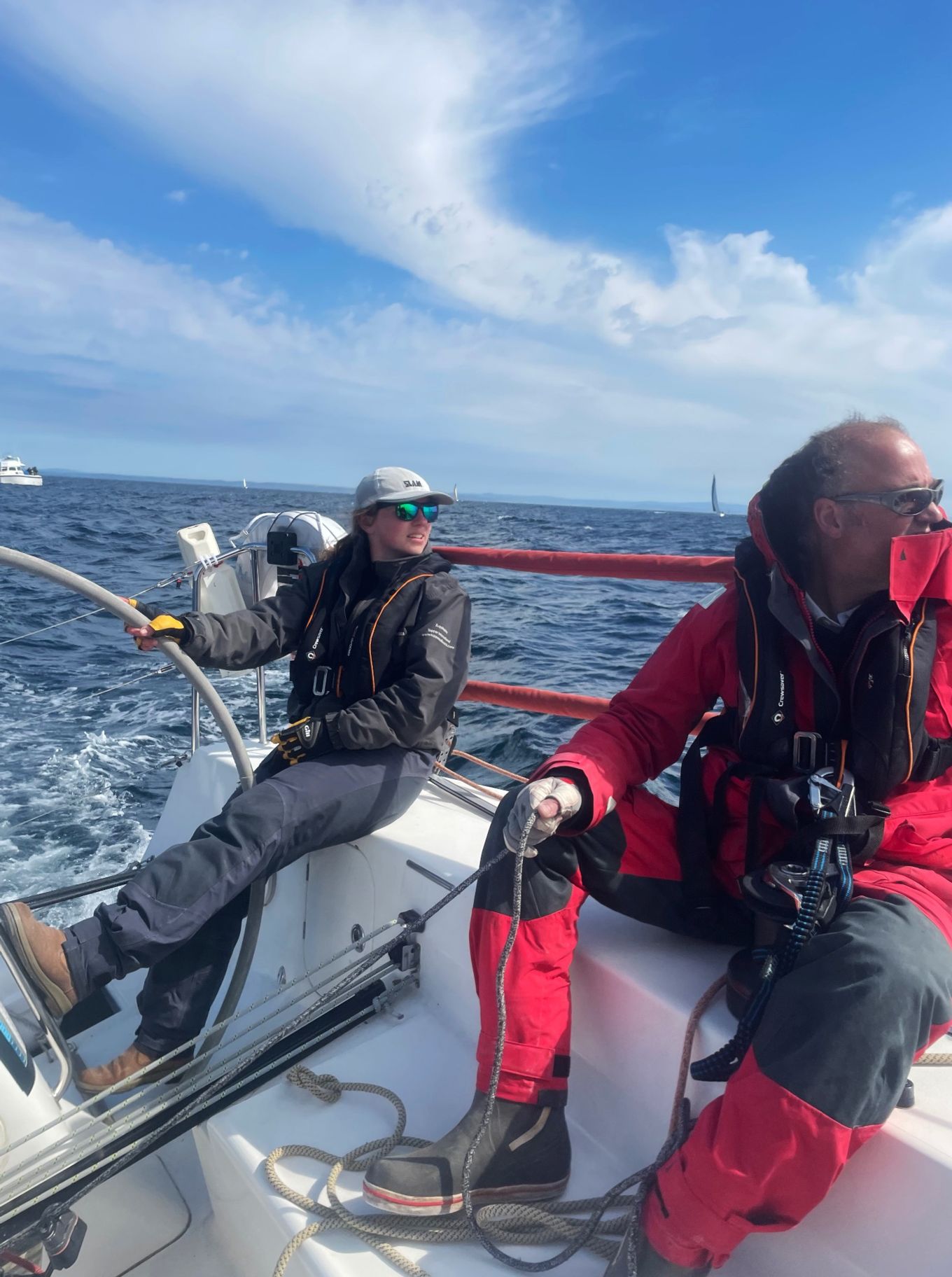 Flight Lieutenant Danielle Rowe and Mr Richard Falk, RYA Director of Training and Qualifications