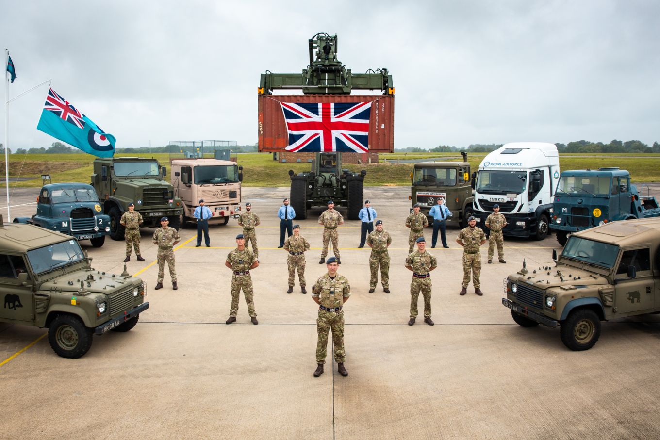 A special photo taken at RAF Wittering showing 2MT’s current and past vehicles.