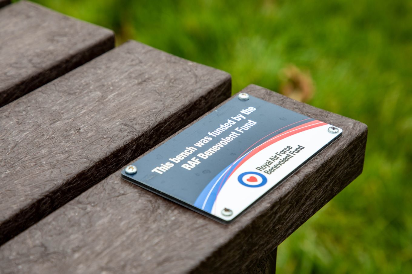 A plaque showing the RAFBF logo