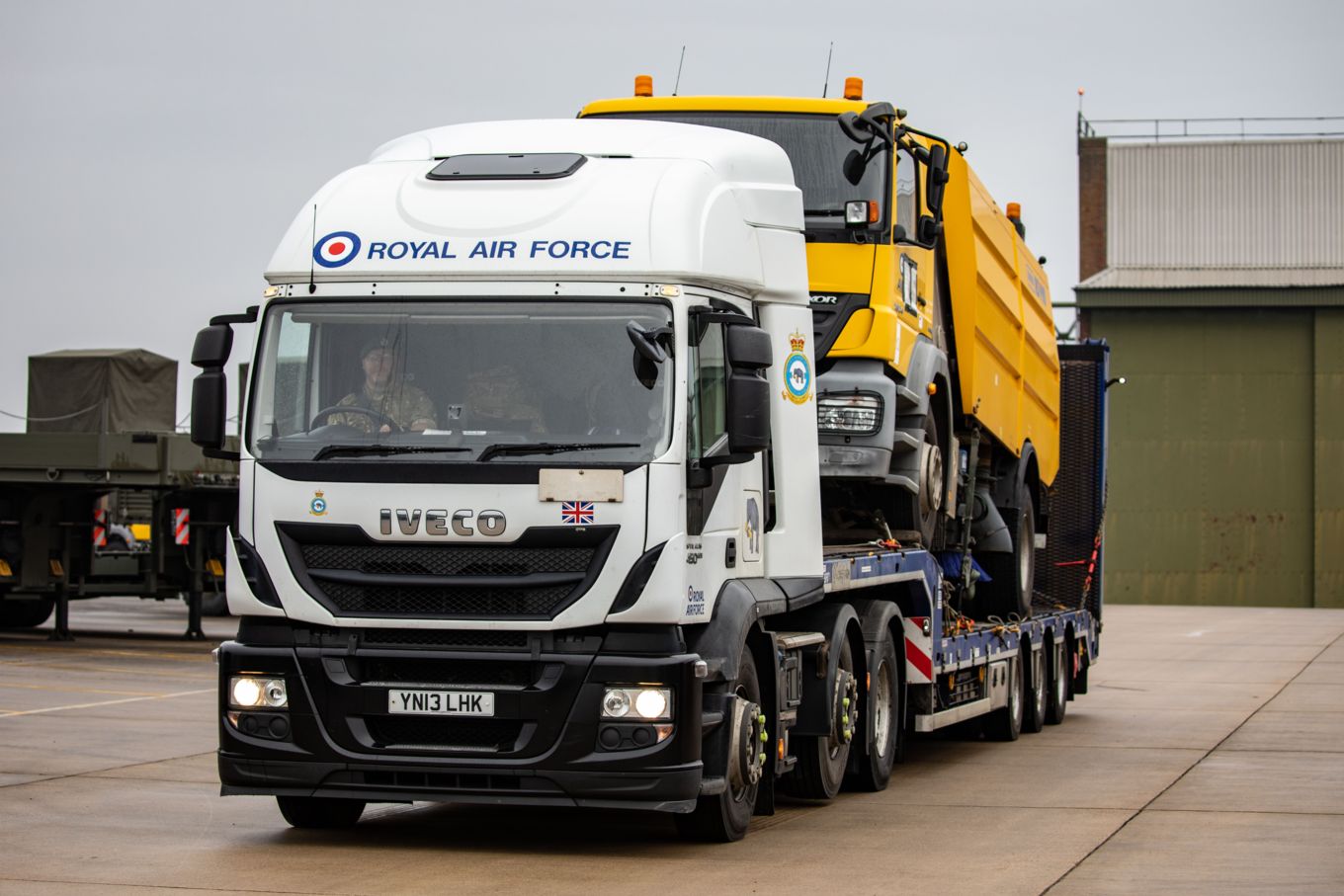A truck from 2 (MT) Squadron rolls out from RAF Wittering on their way to Marchwood