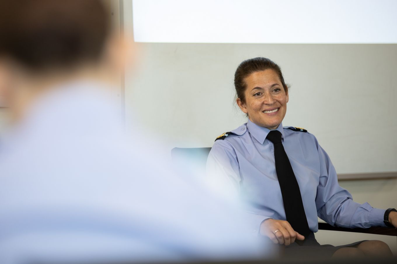 Air Commodore Suraya Marshall in conversation with the ULAS Students