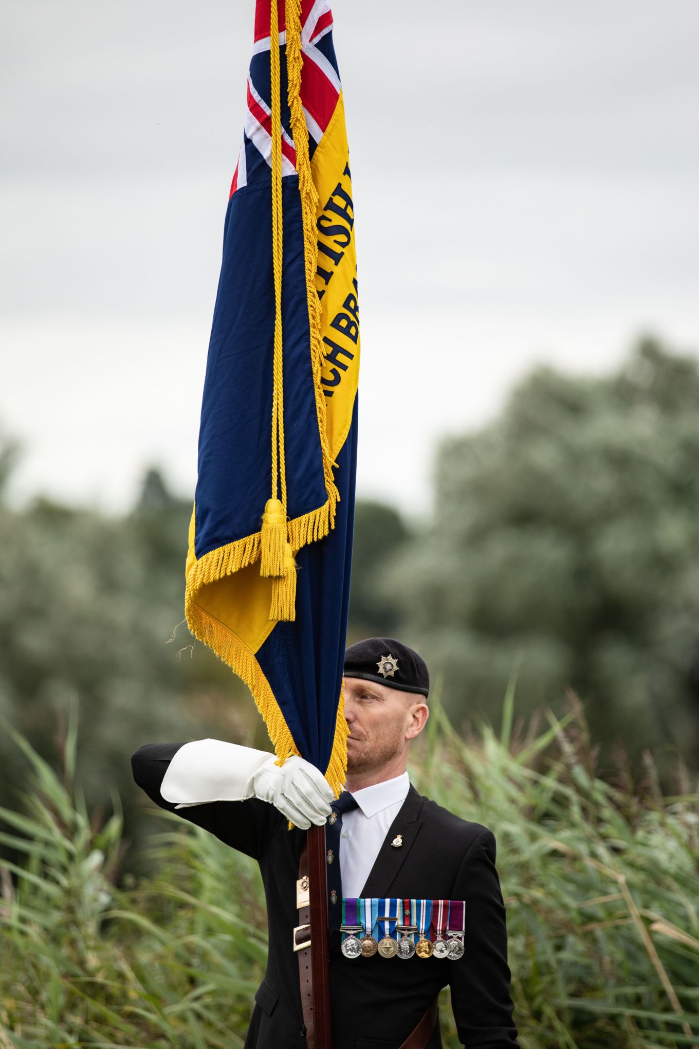Standard bearer from the March branch of the Royal British Legion