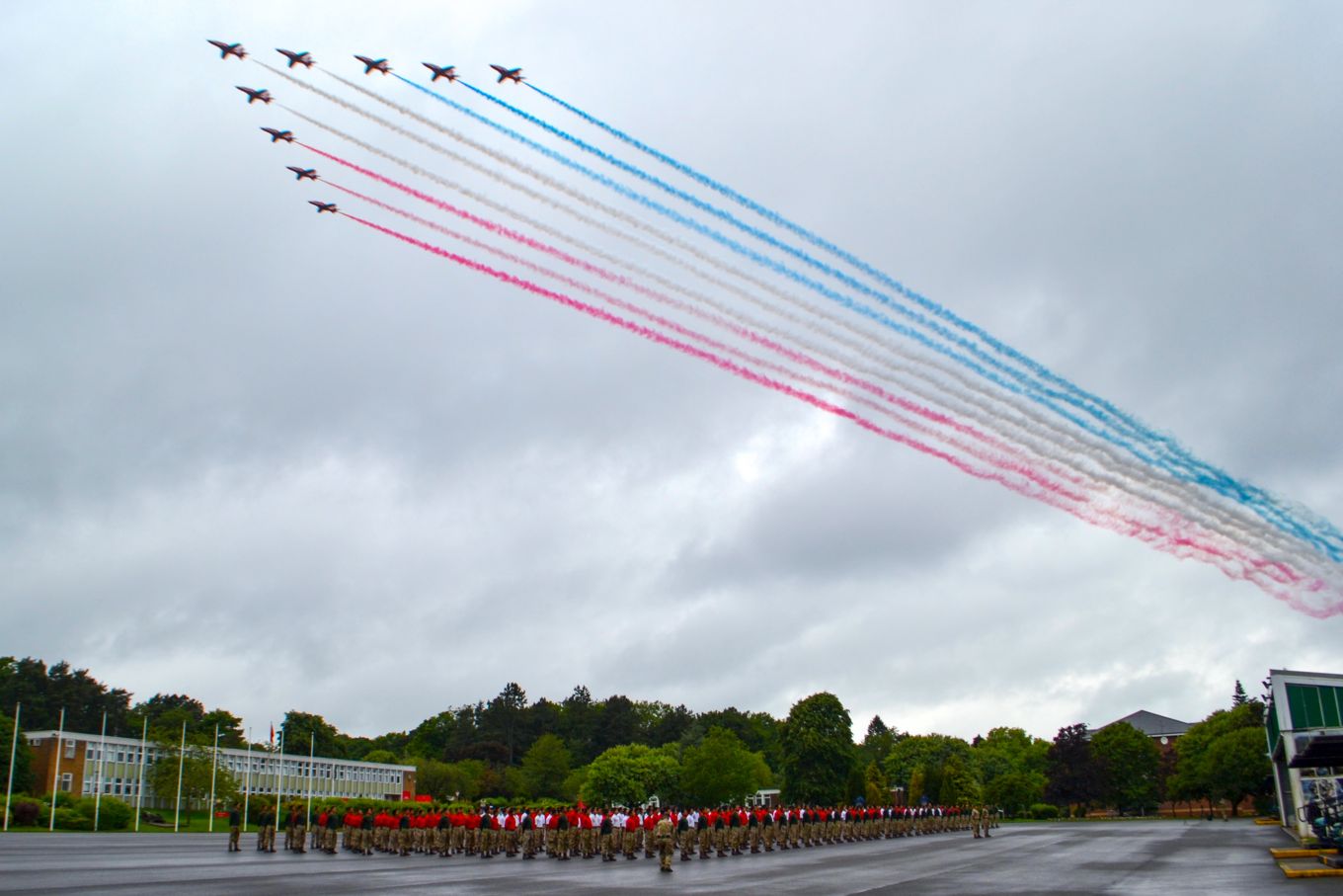 The flypast of the Infantry Training Centre, Catterick Garrison.