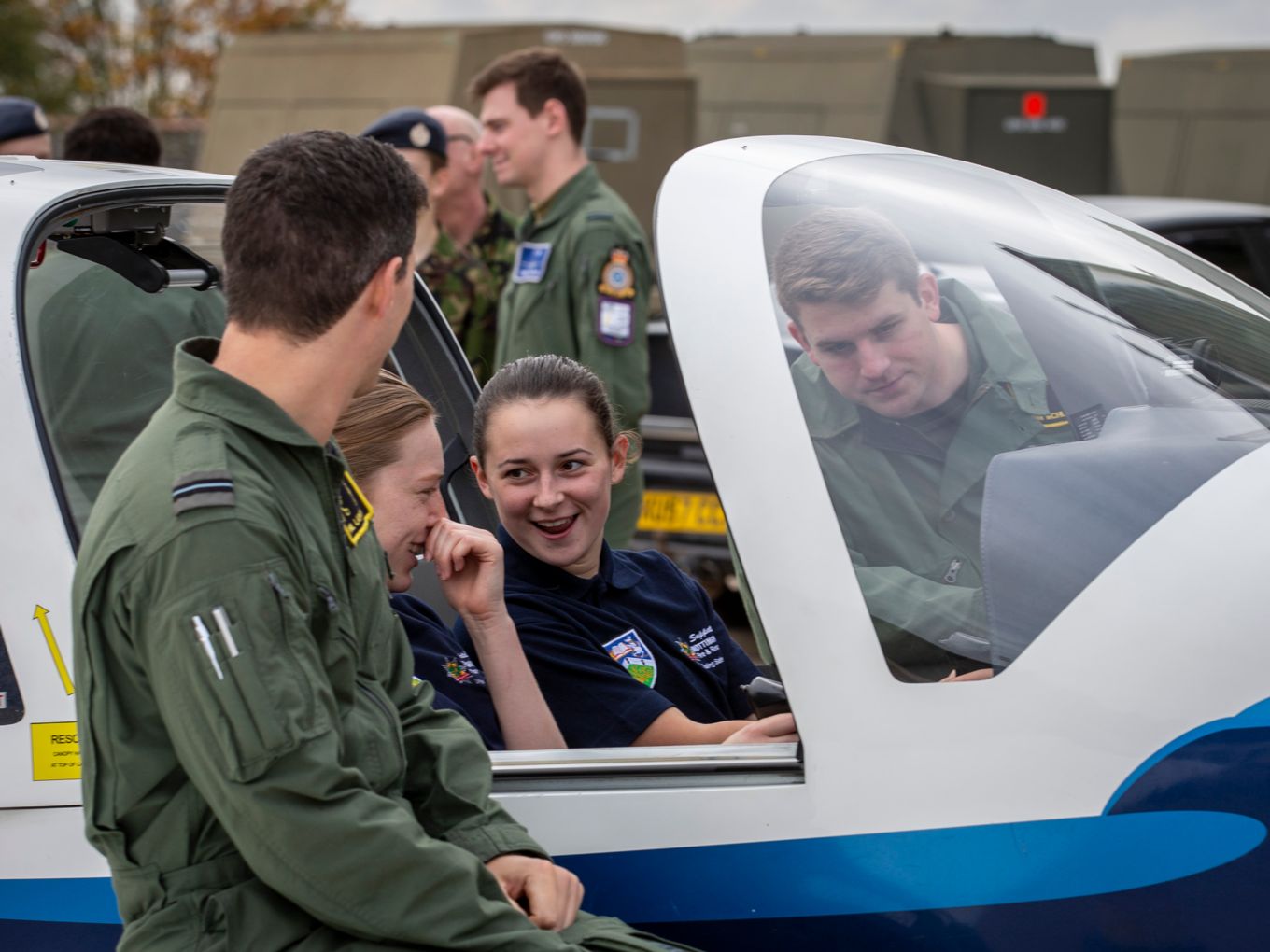 The students meet the trainee pilots of 16 Squadron