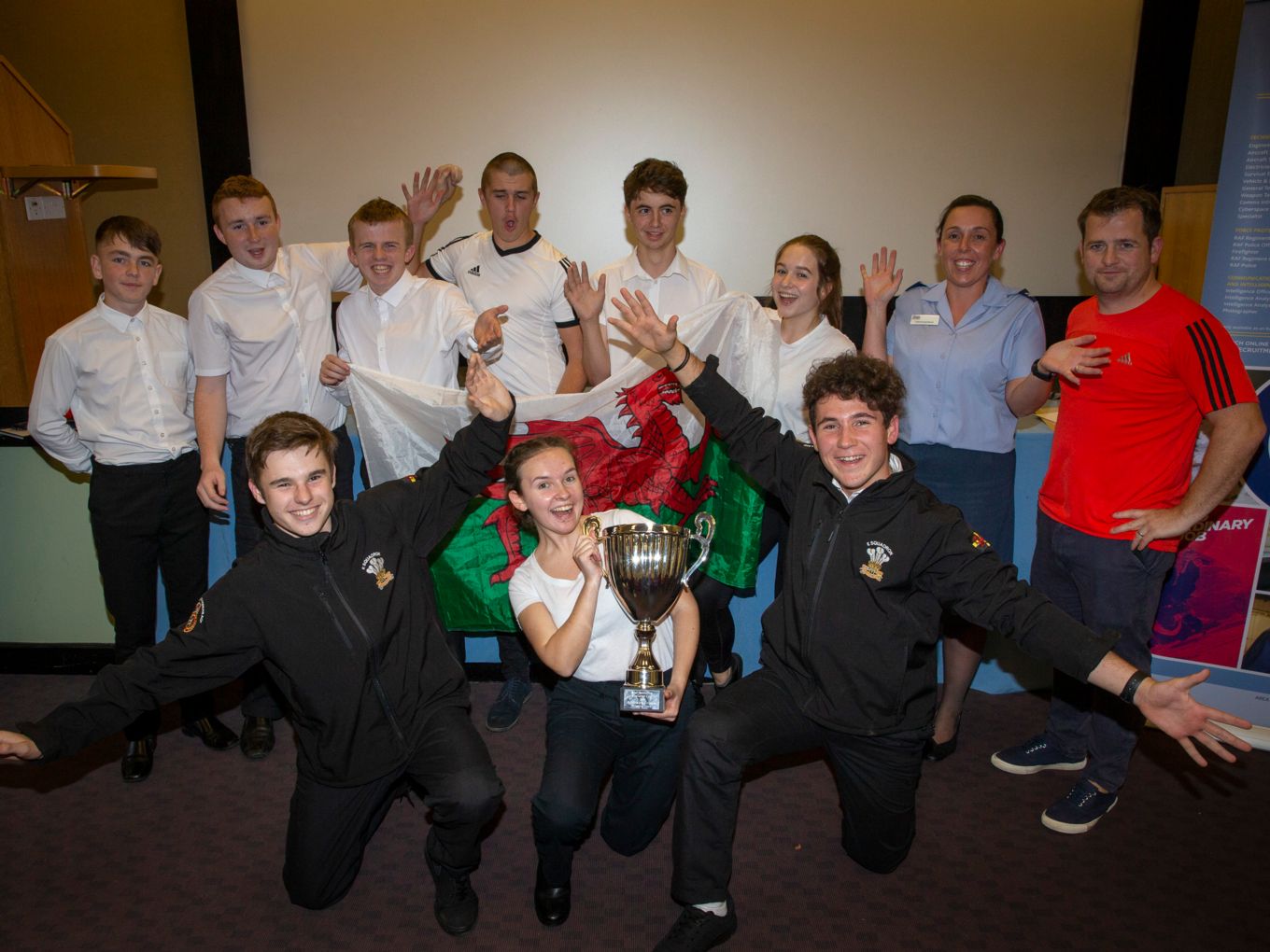 The winning team in celebratory mood