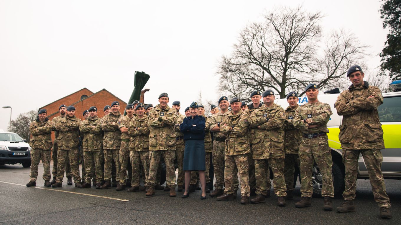 Mr Hunt, Group Captain Lincoln and the members 5131 (BD) Squadron past and present