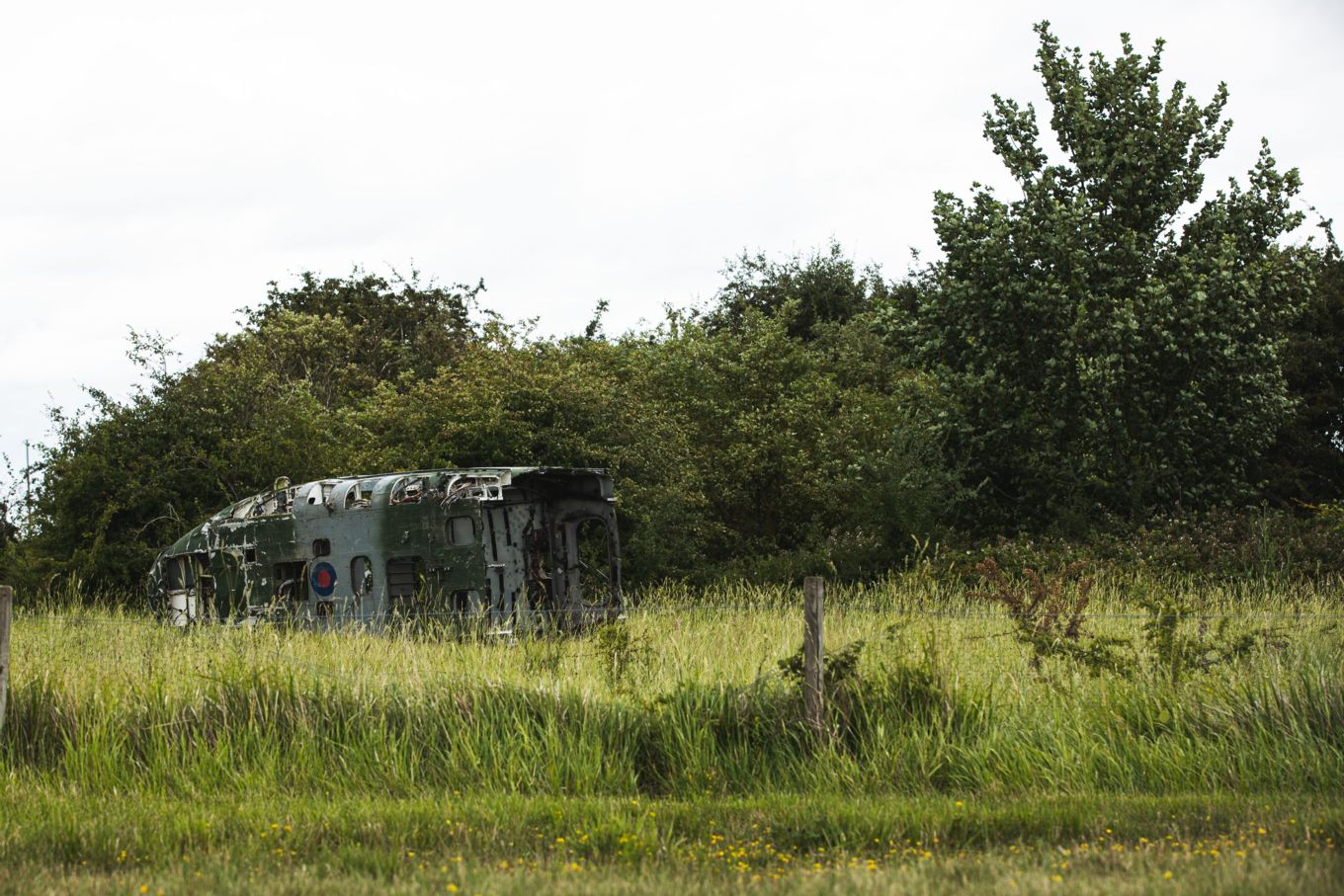 Fuselage of an old Lynx helicopter used for recovery exercises