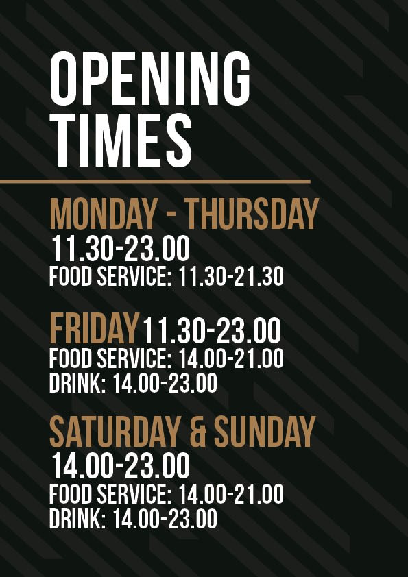poster showing new weekend opening times for the club
