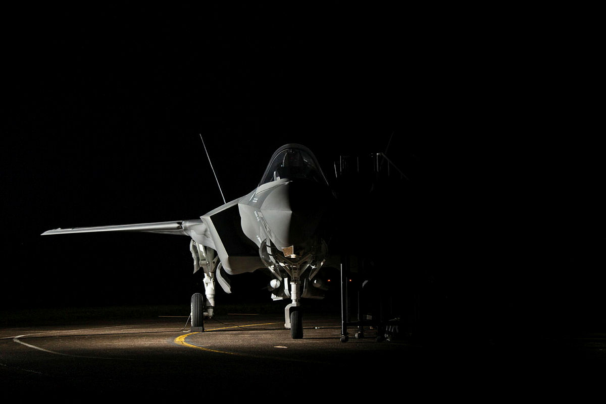 Typhoon half shrouded in darkness