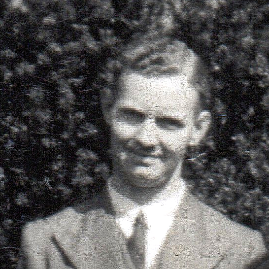black and white portrait photo of Pilot Officer Howsman