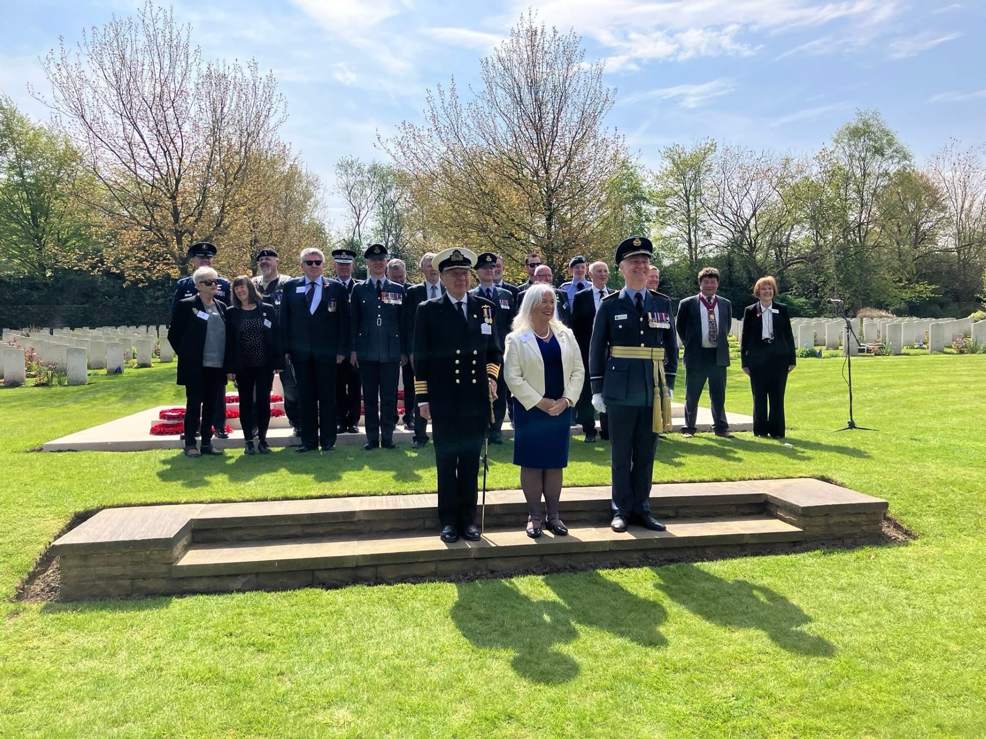 Civilian and military personnel at Anzac graves