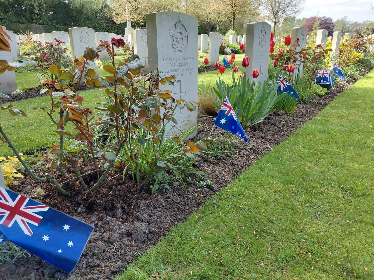 One of the Anzac Graves at Stonefell Commonwealth War Graves Cemetary, Harrogate